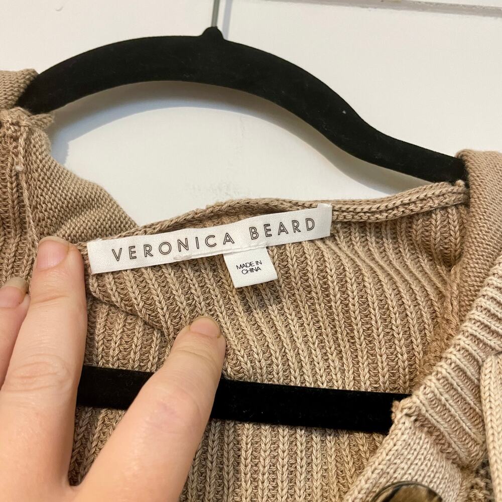Veronica Beard Ursina Sweater Hoodie Pullover Sweatshirt Cream 100% Cotton Knit - Picture 8 of 16